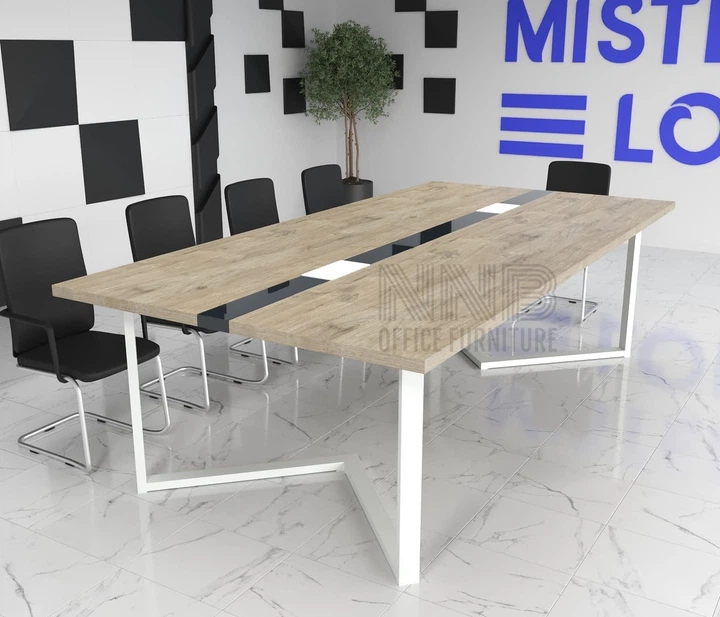 Стіл для переговорів Mister Loft Бруклін Glass Line 275*140 на 10-12 осіб Бетон - Сірий (55730485) - изображение 2