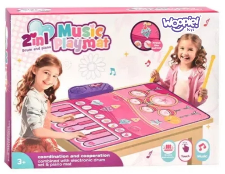 Mata muzyczna Woopie Perkusja Pianino 2 w 1 (5906280653378) - obraz 1