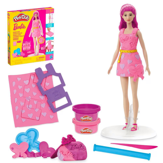 Набір Hasbro Play-Doh BARBIE Hearts and Hair G1357 (5010996315779) - зображення 2