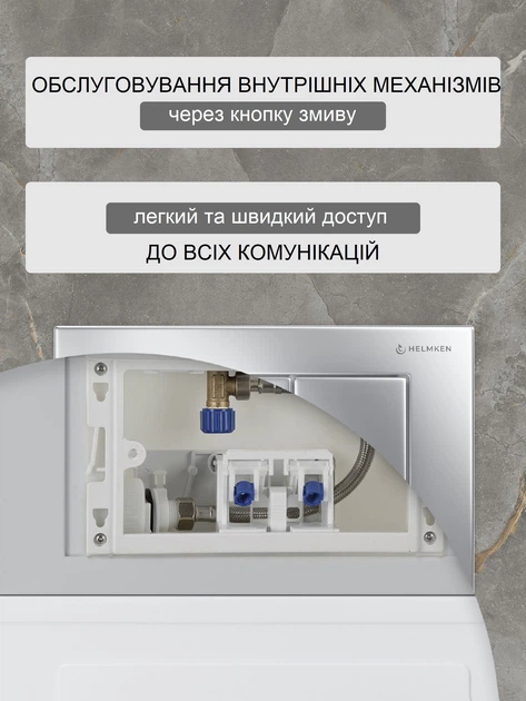 Инсталляция Helmken с панелью смыва + унитаз безободковый с сиденьем Slim Soft Close дюропласт (9FM8665468) - изображение 3