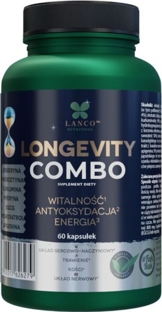 Suplement diety Lanco Nutritions Longevity Combo Premium 60 kapsułek (5905317626279) - obraz 1