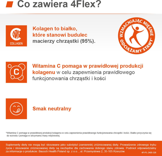 Suplement diety Bausch Health Poland 4Flex Kolagen Fortigel + Witamina C 30 saszetek (5903546006251) - obraz 3