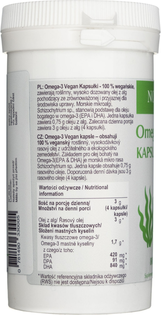 Suplement diety Norsan Omega-3 Vegan z olejem z alg morskich 80 kapsułek (781490330005) - obraz 2
