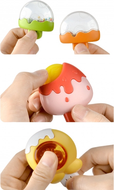 Сенсорна іграшка спінер Woopie Baby Бджола - Курча - Кролик знімні 47962 (5904326947962) - зображення 4