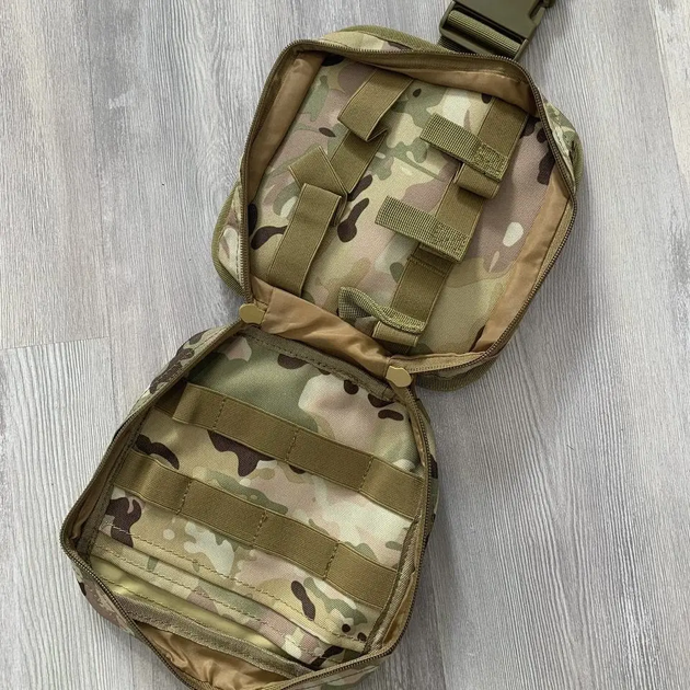 Тактическая аптечка на бедро мультикам военный подсумок с креплением MOLLE - изображение 5