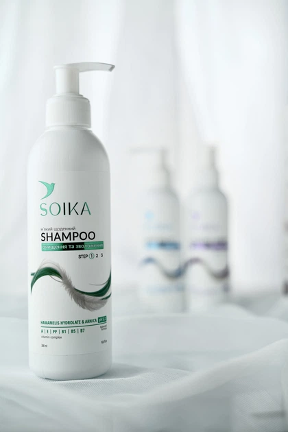 Шампунь ежедневный Soika Очистка и увлажнение 300 мл - Фото 3 Шампунь ежедневный Soika Очистка и увлажнение 300 мл - изображение 3