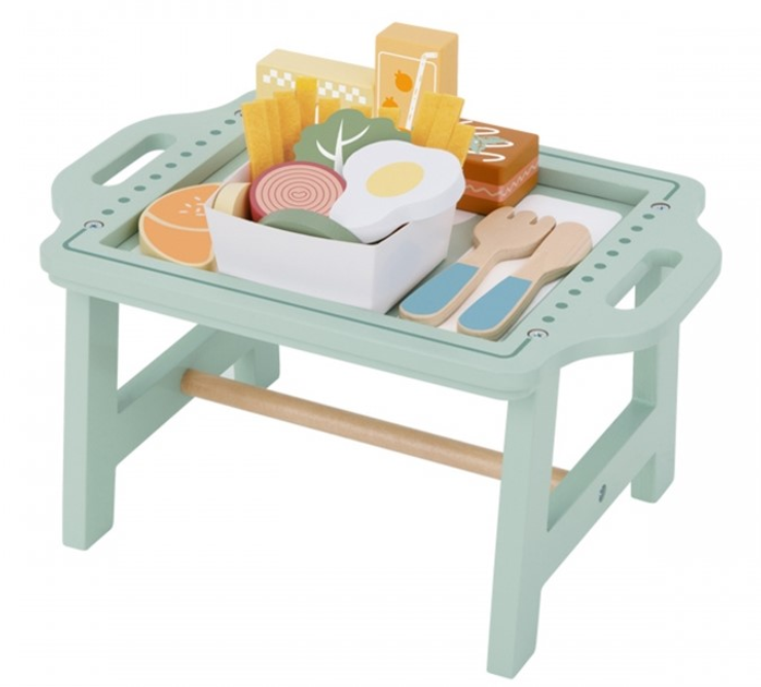 Drewniany zestaw śniadaniowy i restauracja Woopie GREEN Zabawa w zamawianie z tacą i akcesoriami (5906280653477) - obraz 2