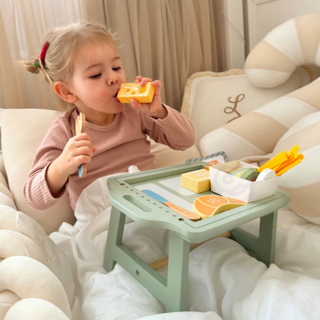 Drewniany zestaw śniadaniowy i restauracja Woopie GREEN Zabawa w zamawianie z tacą i akcesoriami (5906280653477) - obraz 12