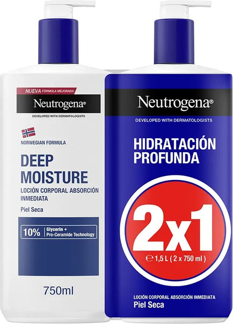 Balsam do ciała Neutrogena Hidratacion Profunda nawilżający 750 ml x 2 (3574661785837) - obraz 1