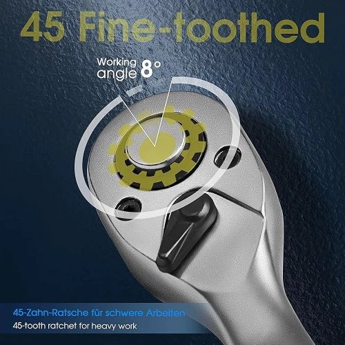 Ключ-трещотка S&R 1/2" 260 мм с реверсом (465145012) - изображение 6