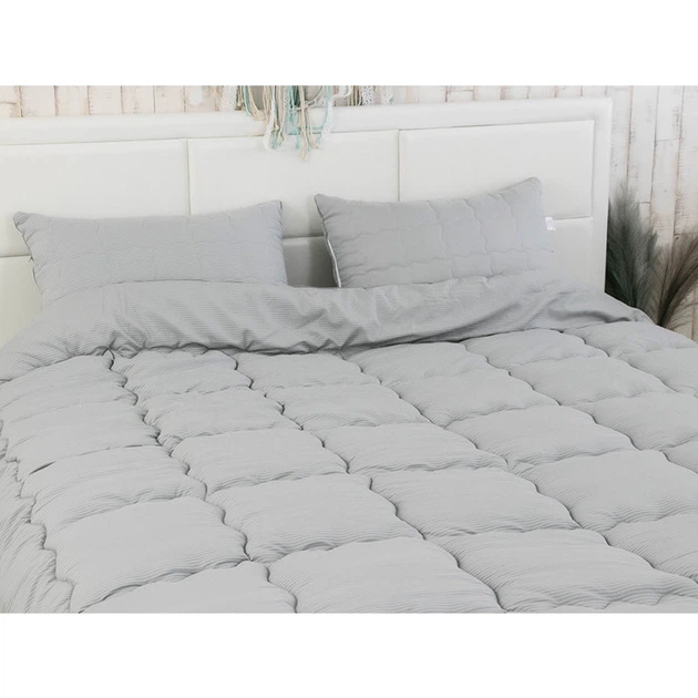 Одеяло Руно - Soft Line всесезонное серое евро 200x220 см 300 гр/м2 (28703) - изображение 7