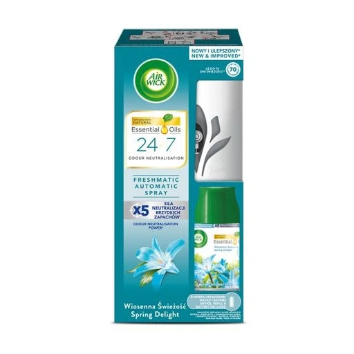 Автоматический освежитель воздуха Air Wick Freshmatic Automatic Spray "Весеннее настроение", 250 мл - Фото 1 Автоматический освежитель воздуха Air Wick Freshmatic Automatic Spray "Весеннее настроение", 250 мл - изображение 1