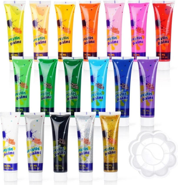 Набір акрилових фарб Free & Easy з палітрою 18 х 36 мл (8720573225359) - зображення 3