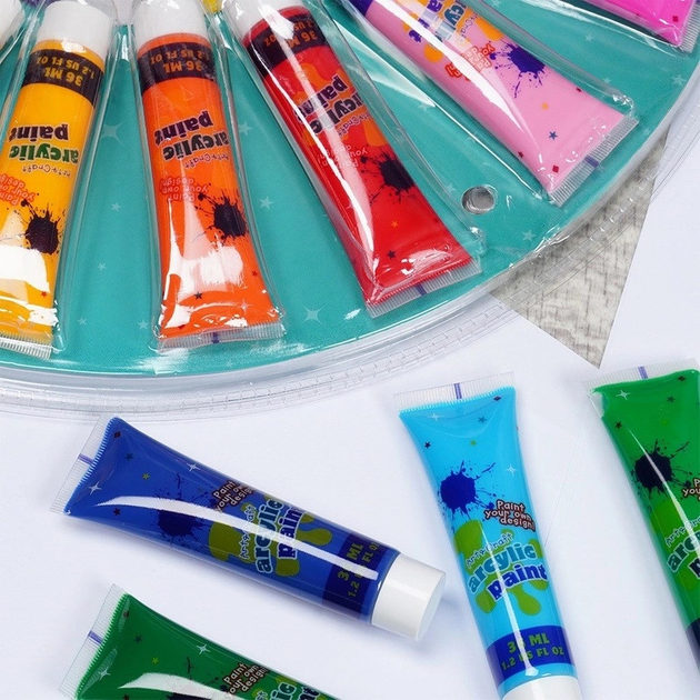 Набір акрилових фарб Free & Easy з палітрою 18 х 36 мл (8720573225359) - зображення 5