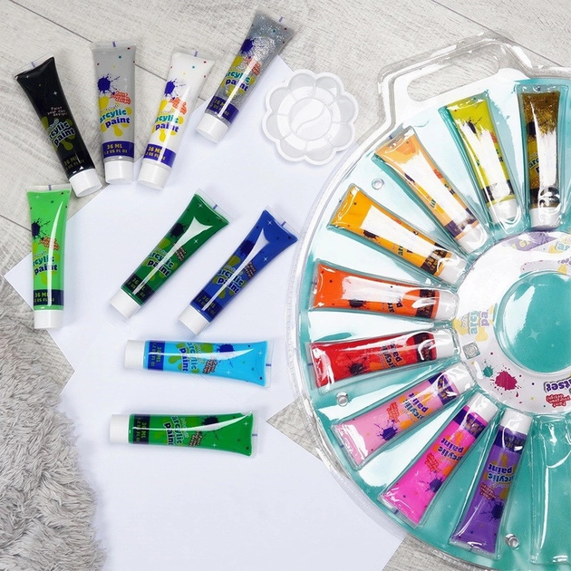 Набір акрилових фарб Free & Easy з палітрою 18 х 36 мл (8720573225359) - зображення 7