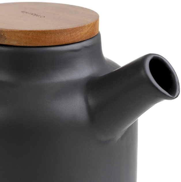 Глечик Homla Poline з акацієвою кришкою Чорний 1 л (5904183875569) - зображення 3