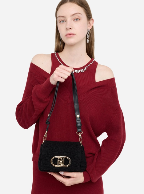 Сумка крос-боді через плече жіноча тканинна маленька Liu Jo AF5269J0417 22222 Чорна (800070345593) - зображення 2