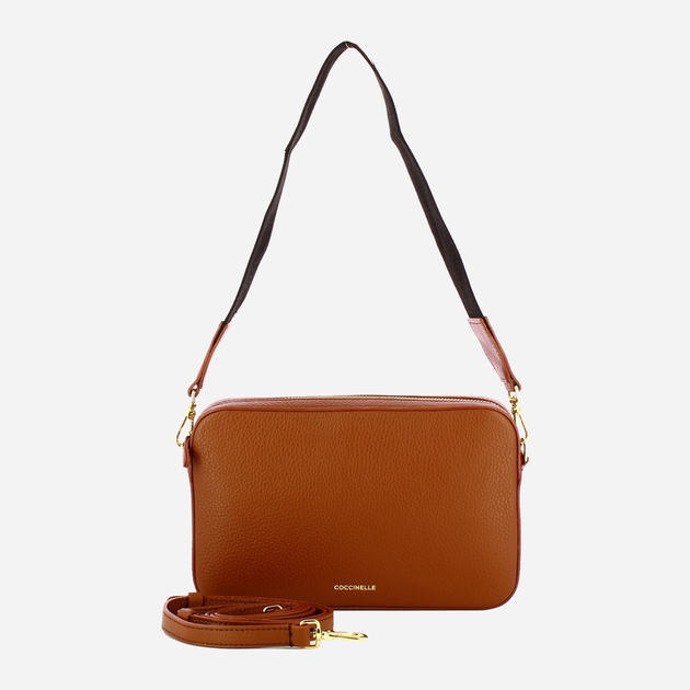 Torebka crossbody damska ze skóry naturalnej mała Coccinelle Tebe E5MN5520101 W11 Brązowa (800070345983) - obraz 4