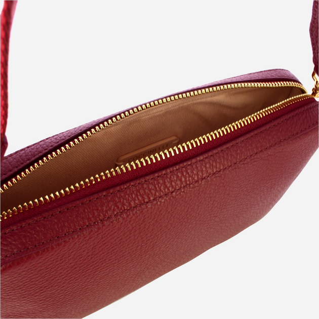 Torebka crossbody damska ze skóry naturalnej mała Coccinelle Tebe E5MN5520101 R52 Bordowa (800070345982) - obraz 5