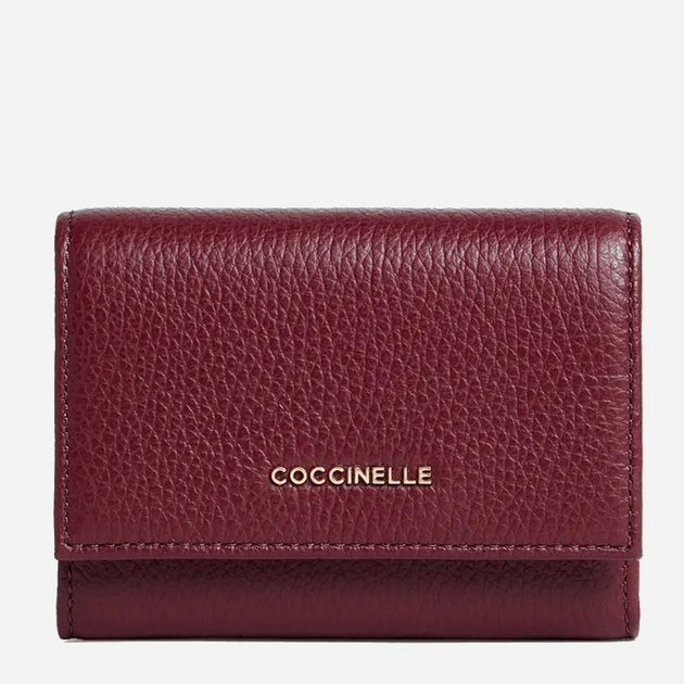 Portfel damski skórzany Coccinelle Metallic E2MW511F001 R52 Bordowy (800070346051) - obraz 1