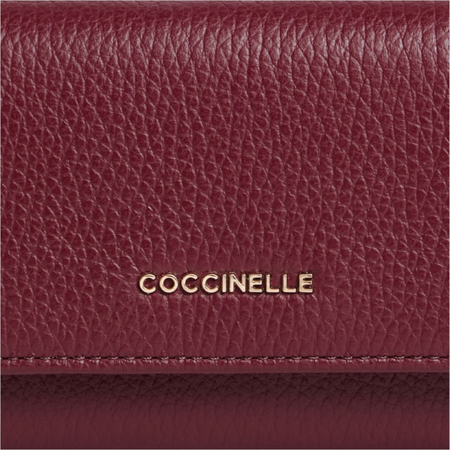 Portfel damski skórzany Coccinelle Metallic E2MW511F001 R52 Bordowy (800070346051) - obraz 3
