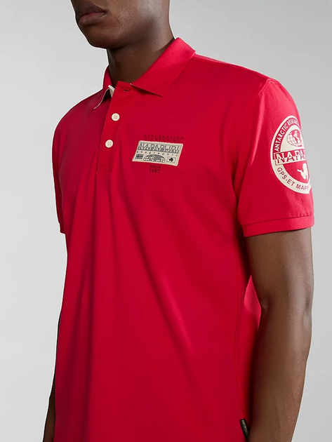 Koszulka polo męska Napapijri E-Amundsen NP0A4H6AR251 M Czerwona (800070320825) - obraz 4