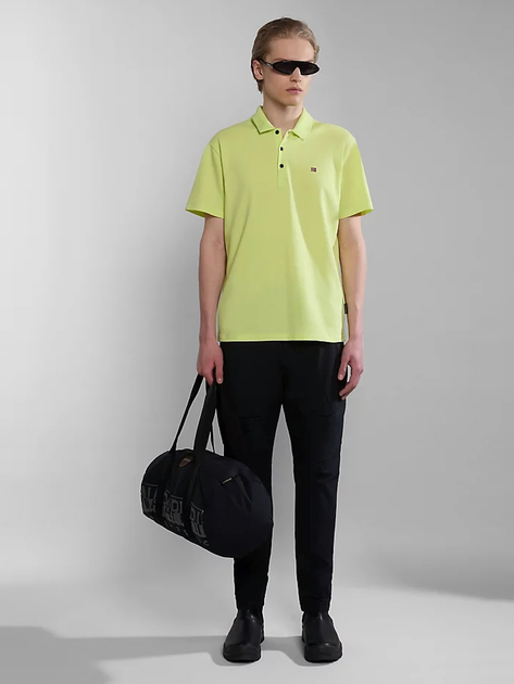 Koszulka polo męska Napapijri Ealis NP0A4H8BY1I1 S Limonkowa (800070320857) - obraz 3