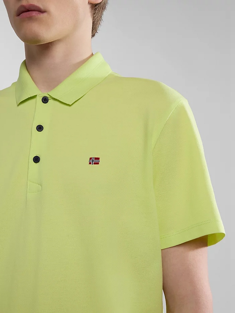 Koszulka polo męska Napapijri Ealis NP0A4H8BY1I1 S Limonkowa (800070320857) - obraz 4