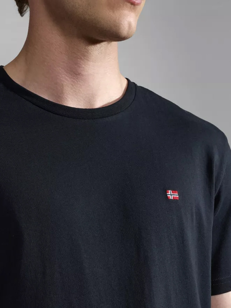 Футболка бавовняна довга чоловіча Napapijri Salis NP0A4H8D0411 L Чорна (800070311966) - зображення 4