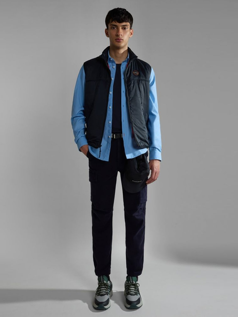 Футболка бавовняна довга чоловіча Napapijri Salis NP0A4H8D1761 L Темно-синя (800070311971) - зображення 3