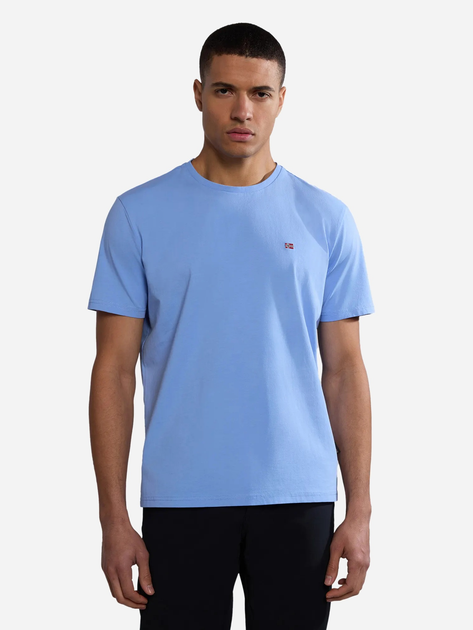 Футболка бавовняна довга чоловіча Napapijri Salis NP0A4H8DI001 M Синя (800070320859) - зображення 1