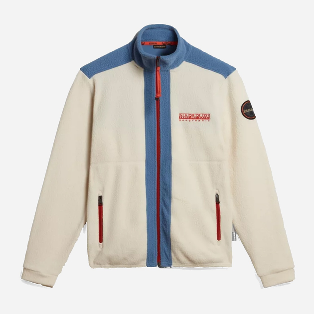 Bluza męska rozpinana streetwear polarowa Napapijri T-Anderby NP0A4HDRNS51002 L Biała (800070311986) - obraz 5