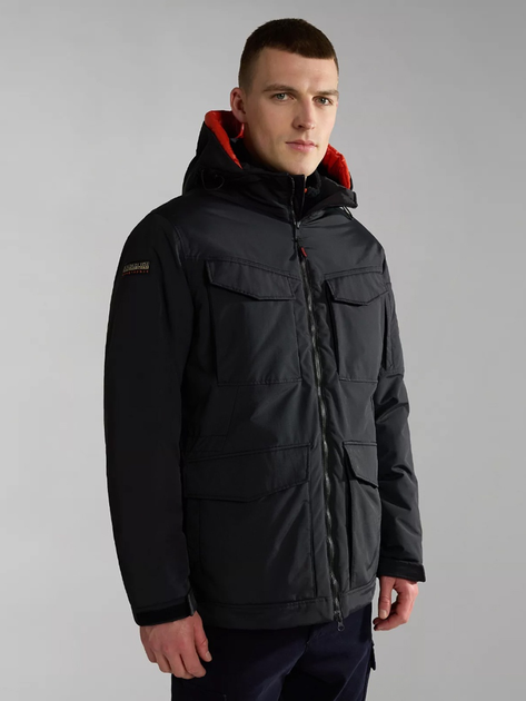 Куртка демісезонна з капюшоном чоловіча Napapijri 20-22 NP0A4HEK0411001 L Чорна (800070311990) - зображення 1