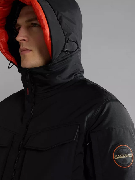 Куртка демісезонна з капюшоном чоловіча Napapijri 20-22 NP0A4HEK0411001 L Чорна (800070311990) - зображення 3