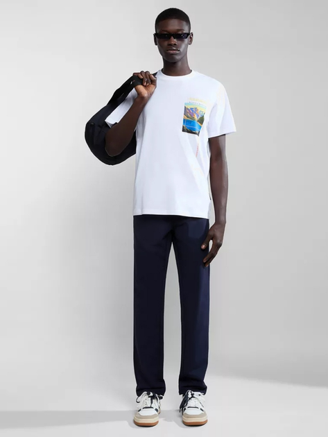 Футболка бавовняна довга чоловіча Napapijri S-Canada NP0A4HQM0021 2XL Біла (800070320939) - зображення 3