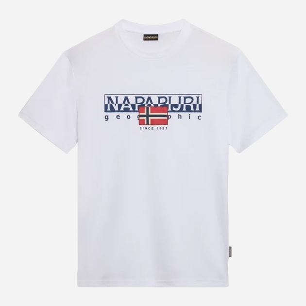 Футболка бавовняна довга чоловіча Napapijri S-Aylmer NP0A4HTO0021 M Біла (800070320975) - зображення 6