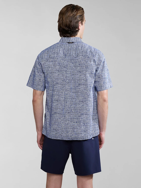 Сорочка бавовняна літня чоловіча Napapijri G-Ronge NP0A4HX1F3O1 XL Синя (800070320991) - зображення 2