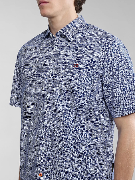 Сорочка бавовняна літня чоловіча Napapijri G-Ronge NP0A4HX1F3O1 L Синя (800070320990) - зображення 4