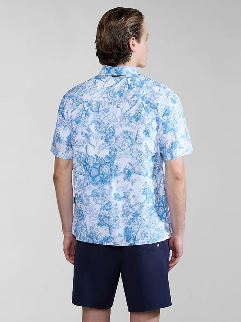 Сорочка бавовняна літня чоловіча Napapijri G-Ronge NP0A4HX1F5Z1 XL Блакитна (800070320995) - зображення 2