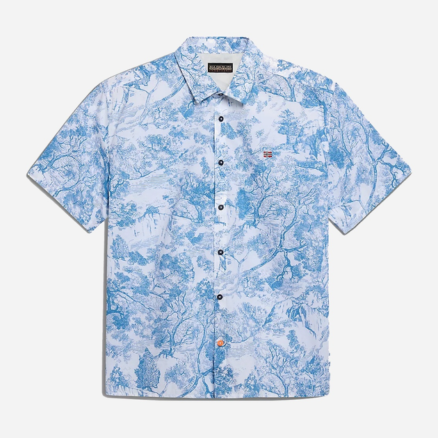 Сорочка бавовняна літня чоловіча Napapijri G-Ronge NP0A4HX1F5Z1 L Блакитна (800070320994) - зображення 5