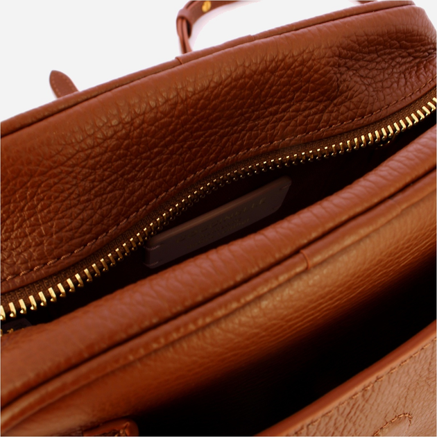 Torebka crossbody damska ze skóry naturalnej mała z łańcuszkiem Coccinelle Campus E1RFF550101 W11 Brązowa (800070346013) - obraz 4