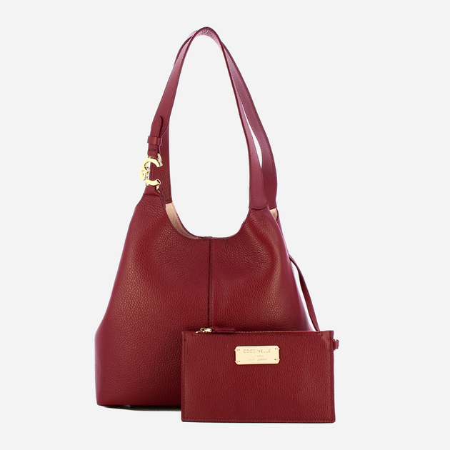 Torebka damska ze skóry naturalnej Coccinelle C-Easy E1SHA110201 R52 Bordowa (800070346014) - obraz 4