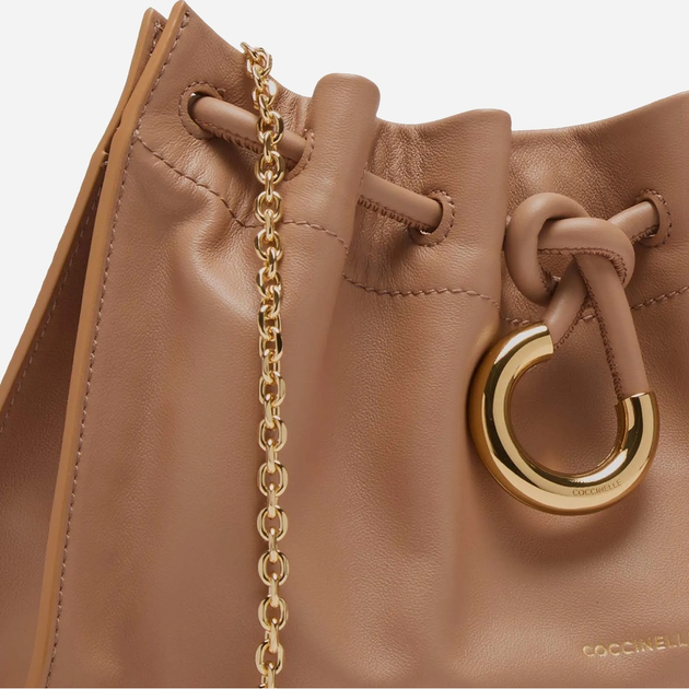 Torebka damska ze skóry naturalnej Coccinelle Isabelahandbag E1SCA190101 N71 Beżowa (800070338359) - obraz 4