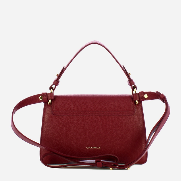 Torebka crossbody damska ze skóry naturalnej mała Coccinelle C-Me E1SSL180201 R52 Bordowa (800070346009) - obraz 2