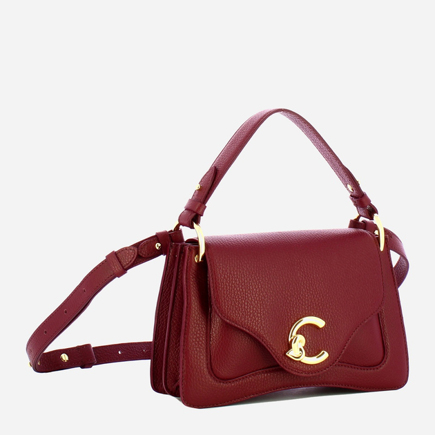 Torebka crossbody damska ze skóry naturalnej mała Coccinelle C-Me E1SSL180201 R52 Bordowa (800070346009) - obraz 3