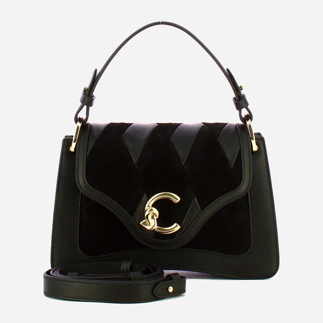 Torebka crossbody damska ze skóry naturalnej mała Coccinelle C-Me E1T1S180201 001 Czarna (800070346015) - obraz 4