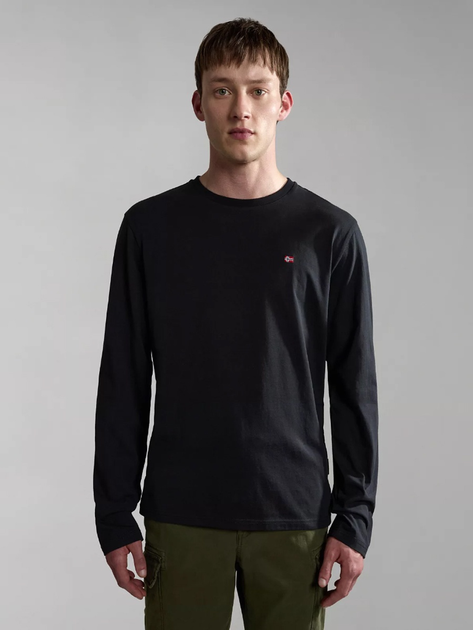 Лонгслів чоловічий Napapijri Salis NP0A4HN70411002 M Чорний (800070312009) - зображення 1