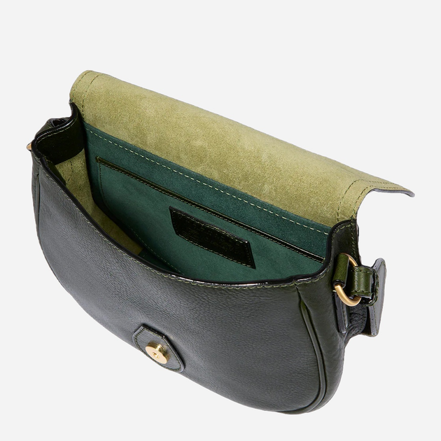 Torebka crossbody damska ze skóry naturalnej mała na szerokim pasku The Bridge Isadora 045315D3 I2 Zielona (800070346572) - obraz 5