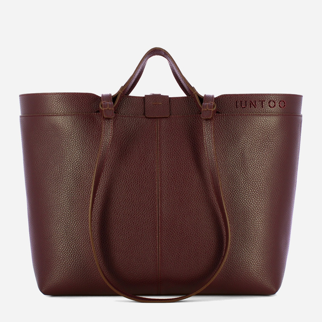 Torebka shopper ze skóry naturalnej Iuntoo Rivera 191002 Bordowa (800070346748) - obraz 1