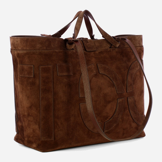 Torebka shopper ze skóry naturalnej Iuntoo Sibilla 191302 Ciemnobrązowa (800070346767) - obraz 3